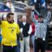 A Maize Team player celebrates scoring on a conversion during the alumni spring flag football game on Saturday, April 13. AnnArbor.com I Daniel Brenner